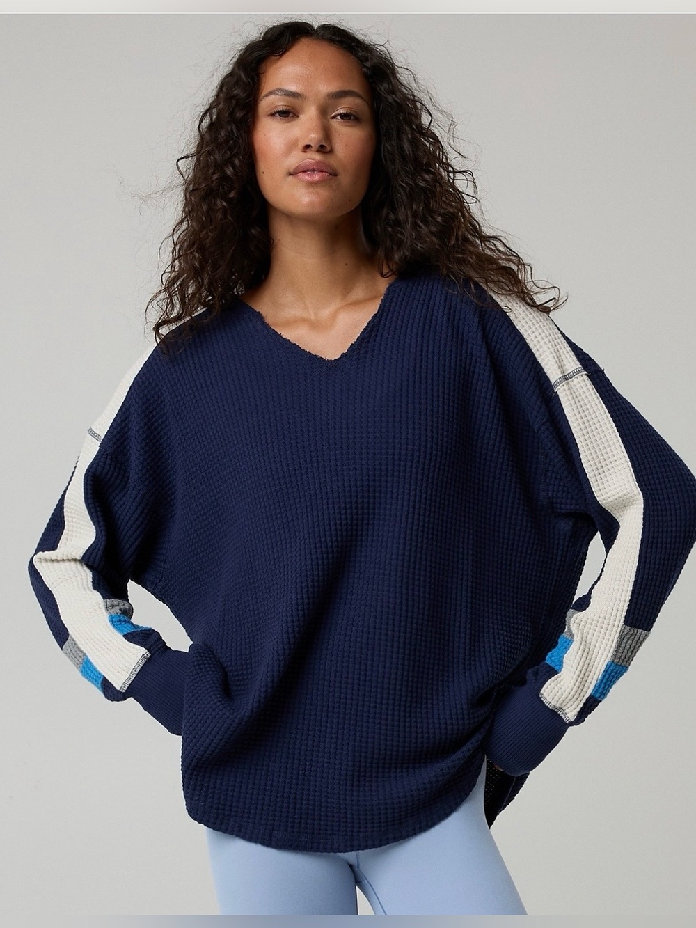 NWT - Offline by Aerie Waffle Notch-Neck in Royal Navy - Oversized